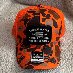 Richardson Kwik Trip Fuels Orange Black Gray Camo Trucker Hat NEW Snapback